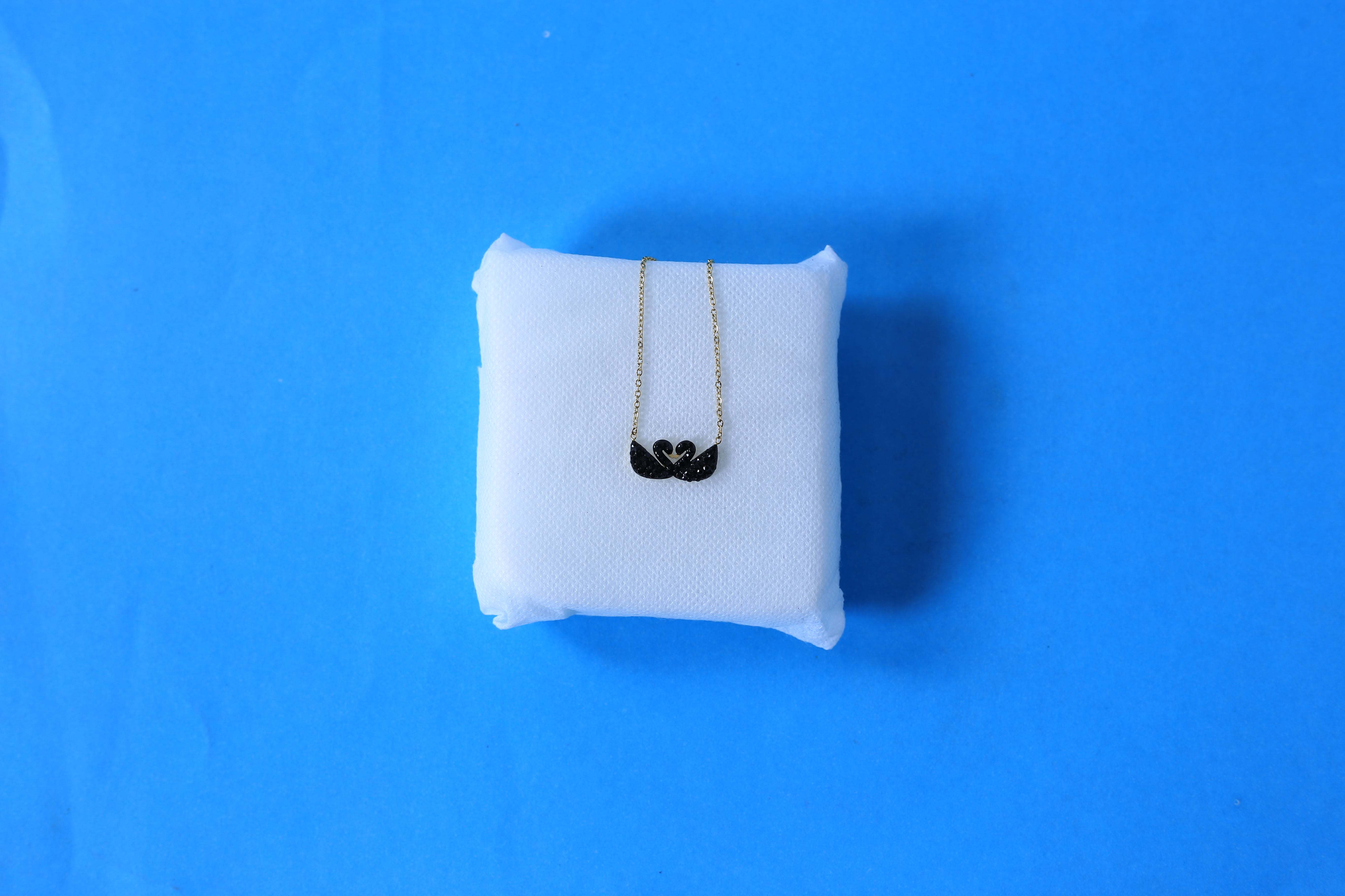 Black Double Swan Necklace